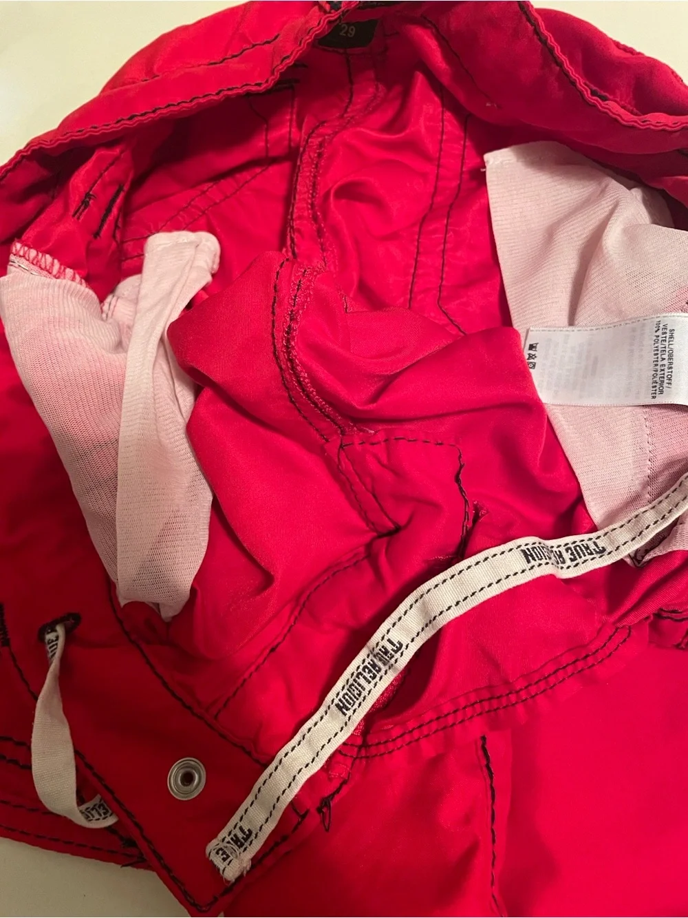 True Religion red Men's Swim with Contrast Stitching